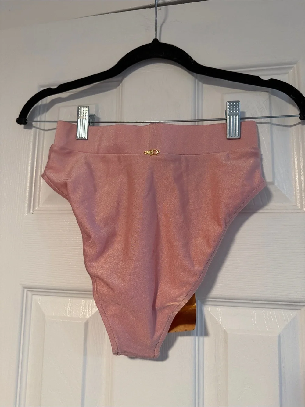 PatBO Blush Pink Floral Appliqué Strapless High-Waist Bikini